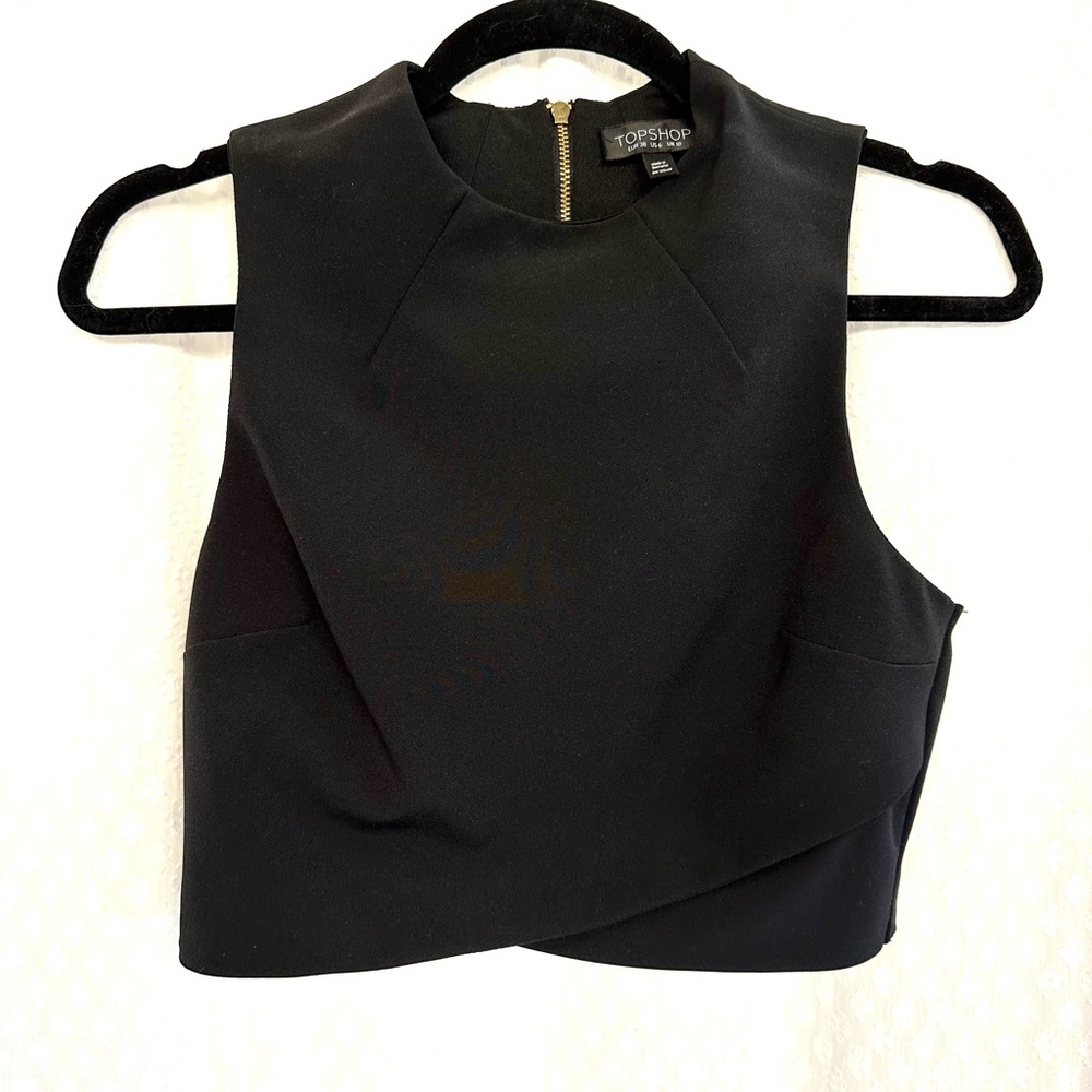 Topshop | Black Crop Top. Size 6